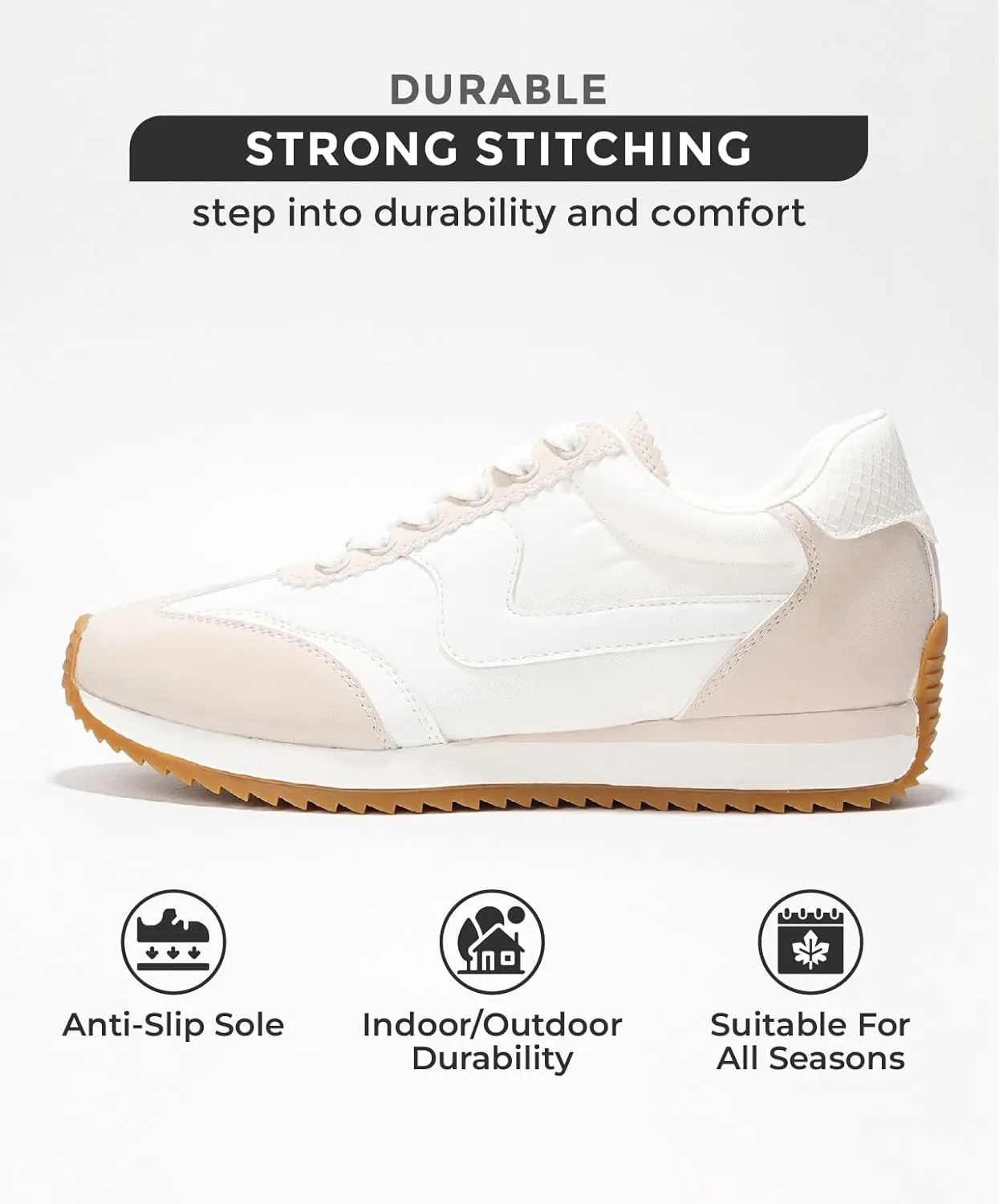Project Cloud Fashion Sneakers for Women - Lace up Memory Foam Insole and Non-Slip Womens Shoes Dressy Casual Spring Shoes (Madison)