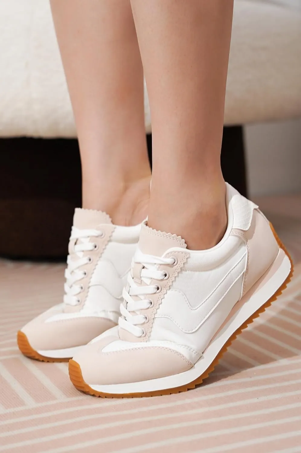 Project Cloud Fashion Sneakers for Women - Lace up Memory Foam Insole and Non-Slip Womens Shoes Dressy Casual Spring Shoes (Madison)