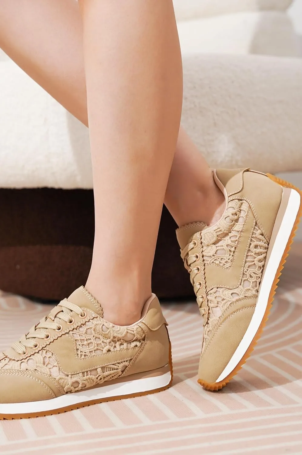 Project Cloud Fashion Sneakers for Women - Lace up Memory Foam Insole and Non-Slip Womens Shoes Dressy Casual Spring Shoes (Madison)