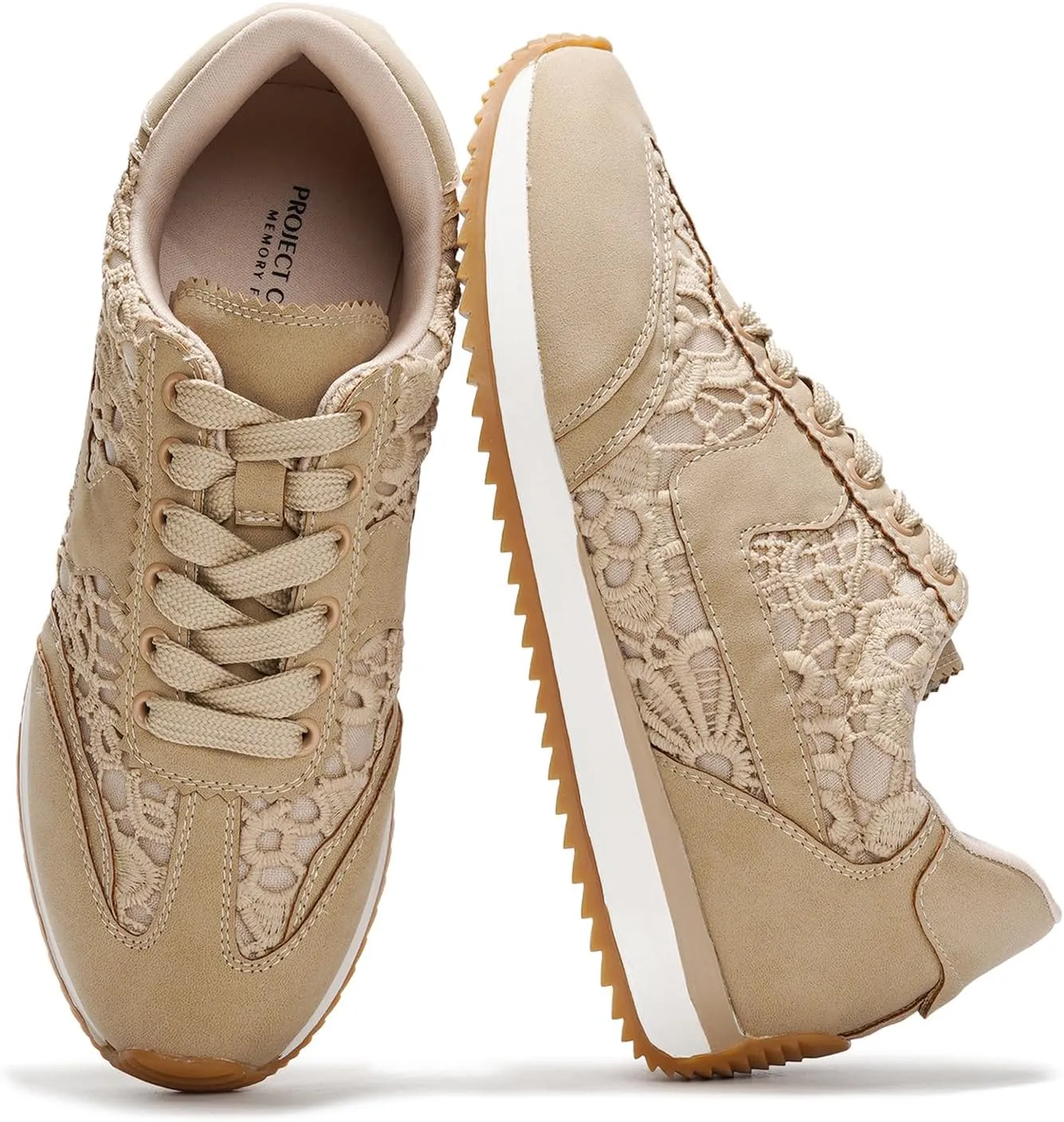 Project Cloud Fashion Sneakers for Women - Lace up Memory Foam Insole and Non-Slip Womens Shoes Dressy Casual Spring Shoes (Madison)