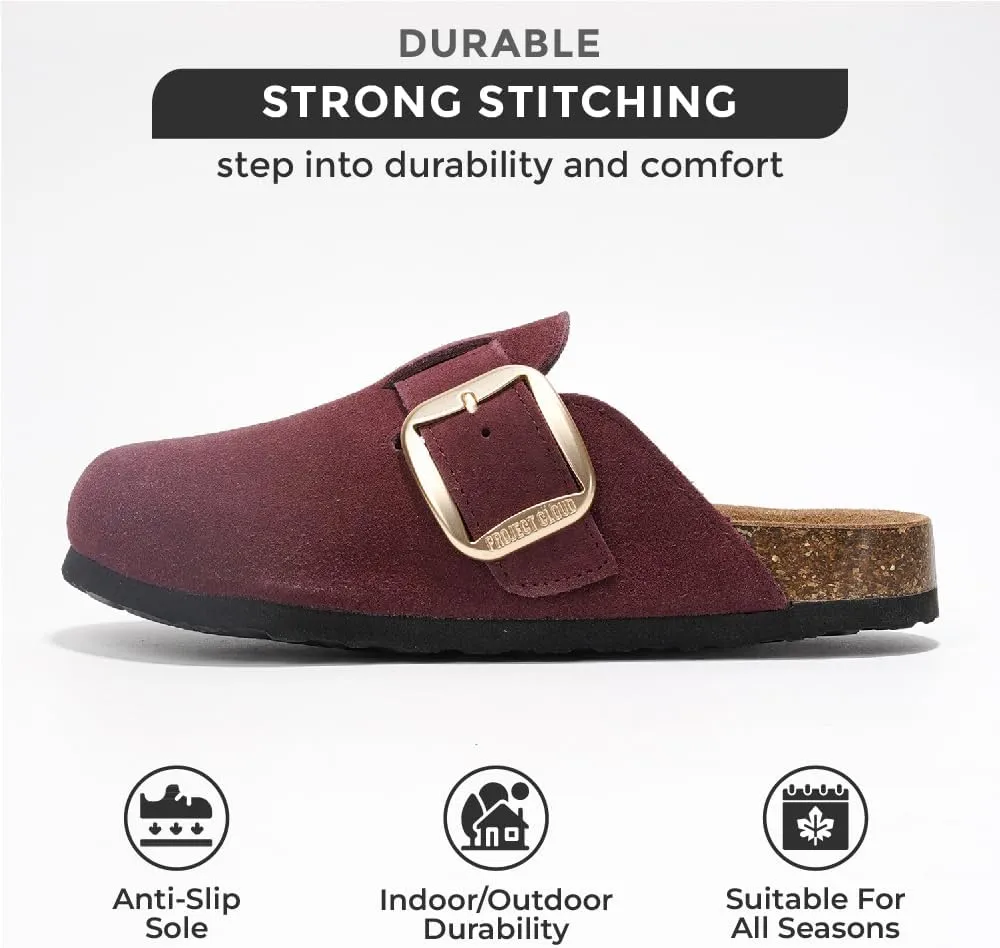Project Cloud Genuine Leather Clogs for Women Shoes - Memory Foam Insole, Non-Slip & Natural Cork Footbed Womens Clogs and Mules 2025 (Manchester)