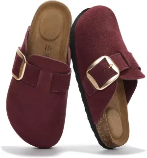 Project Cloud Genuine Leather Clogs for Women Shoes - Memory Foam Insole, Non-Slip & Natural Cork Footbed Womens Clogs and Mules 2025 (Manchester)
