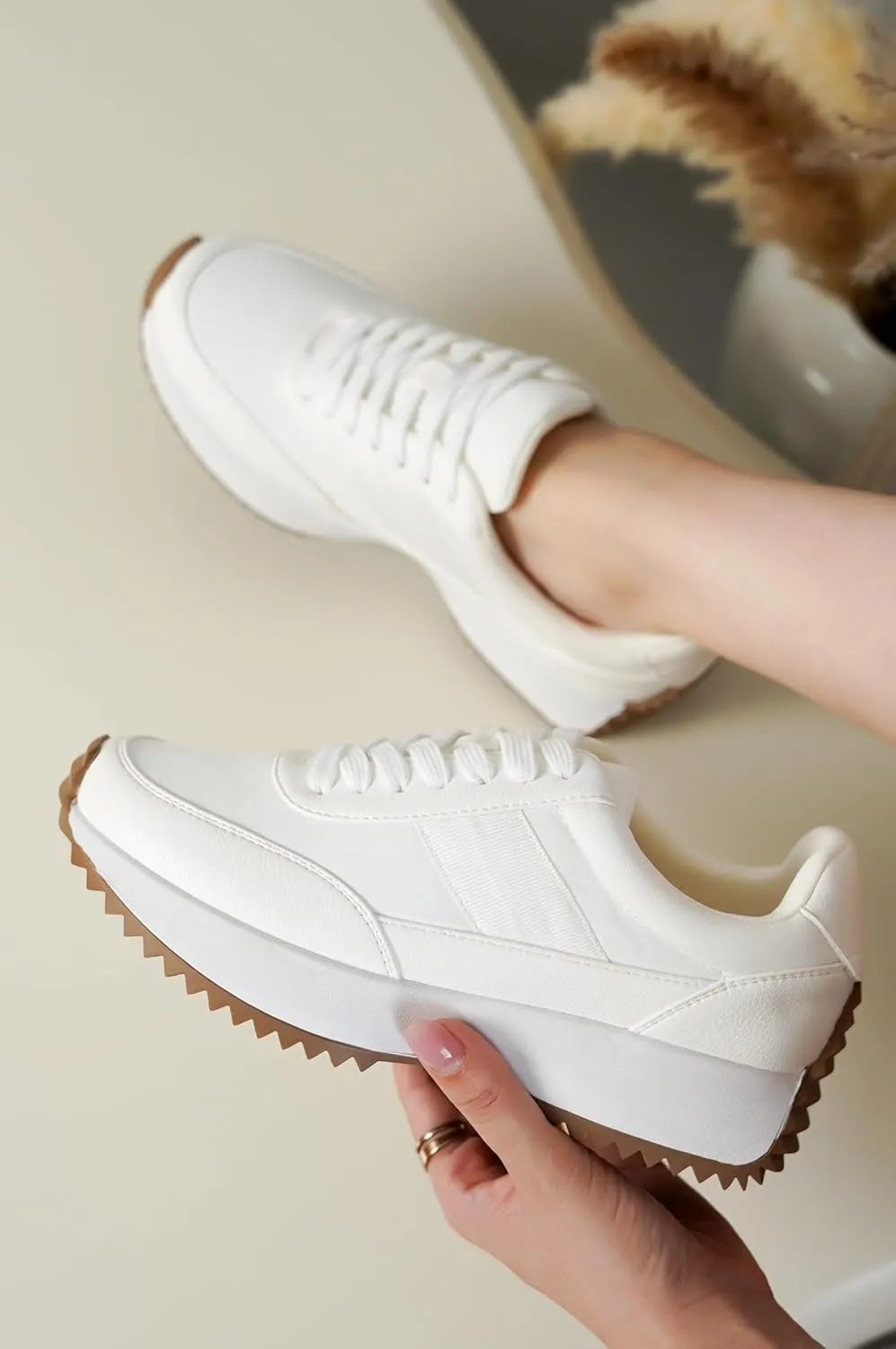 Project Cloud Womens Sneakers - Memory Foam Insole and Lightweight Spring Shoes - Non-Slip Lace Up Trendy Shoes - Fashion Sneakers for Women 2025