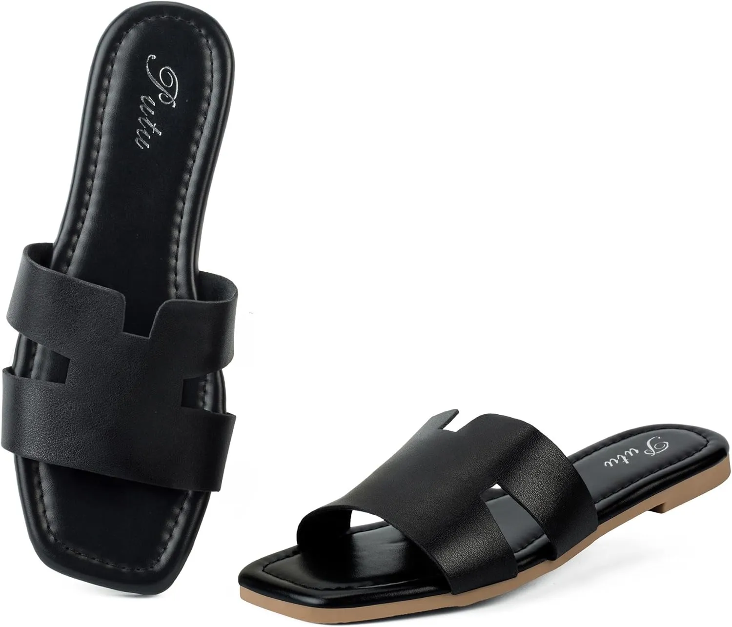 Putu Women's Flat Sandals Summer Sandals Cute Slide Sandals