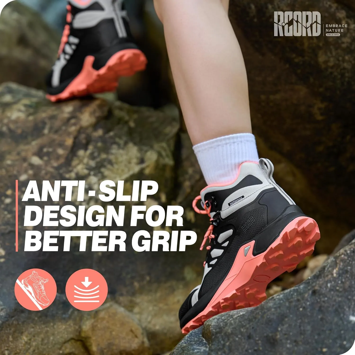 R CORD Womens Hiking Boots Waterproof Comfortable Outdoor Hiking Boots Non-Slip Womens Hiking Shoes Outdoor Hiking Shoes for Women Trekking Camping Trail