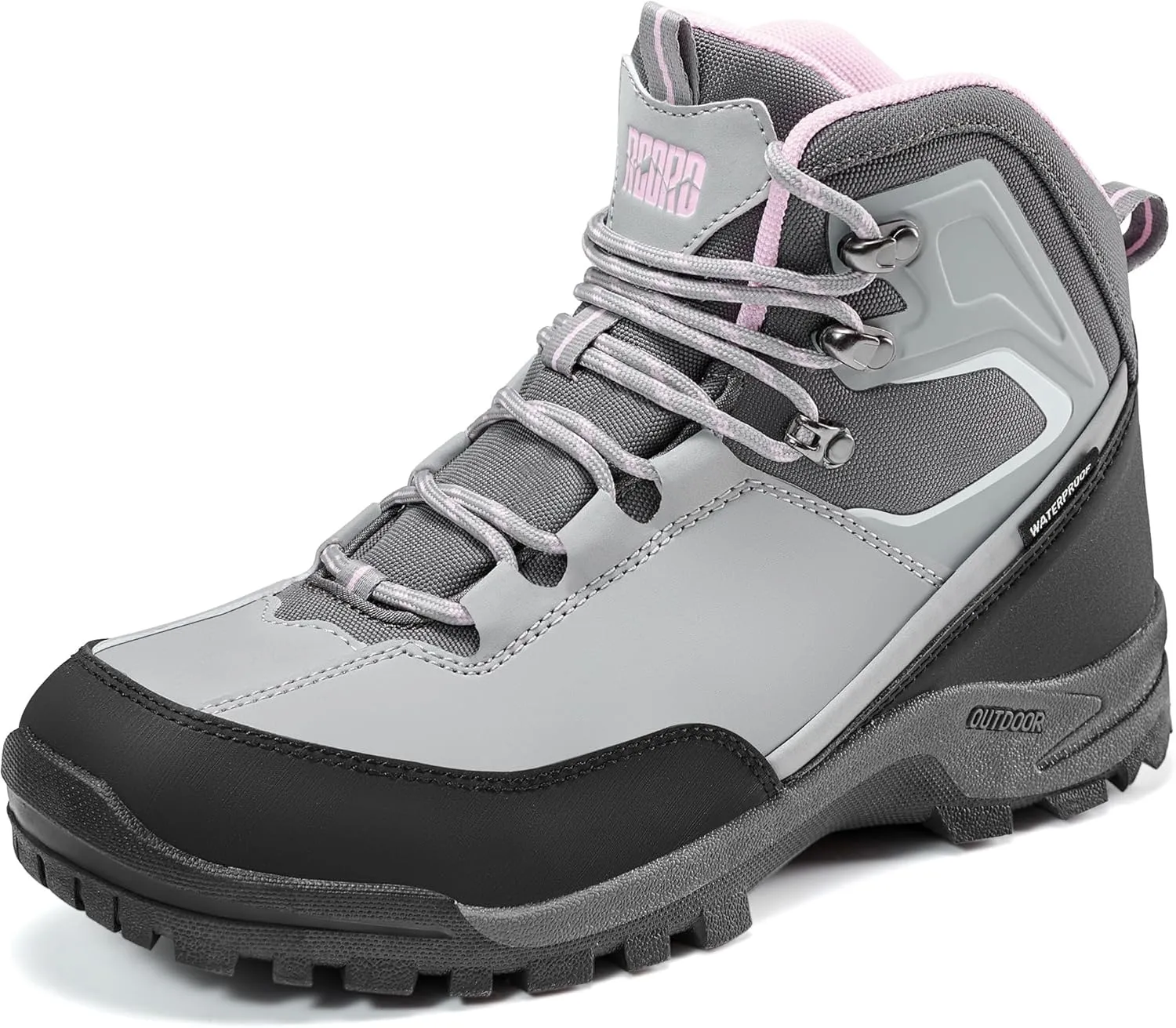 R CORD Womens Hiking Boots Waterproof Mid-Cut Hiking Boots Women Non-Slip Womens Hiking Shoes Outdoor Hiking Shoes for Women Trekking Camping Trail