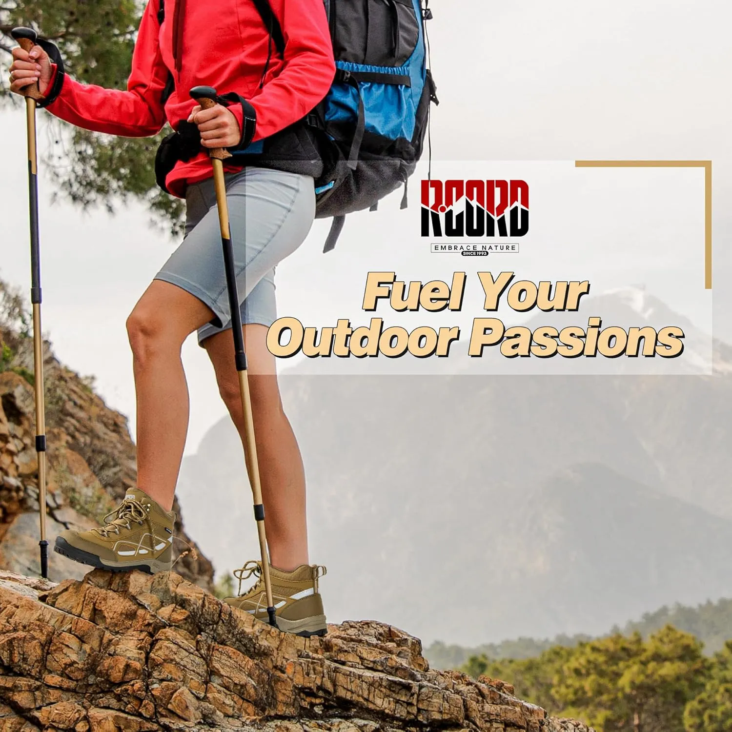R CORD Womens Hiking Boots Waterproof Mid-Cut Hiking Boots Womens Non-Slip Hiking shoes Outdoor Trekking Camping Trail Outdoor