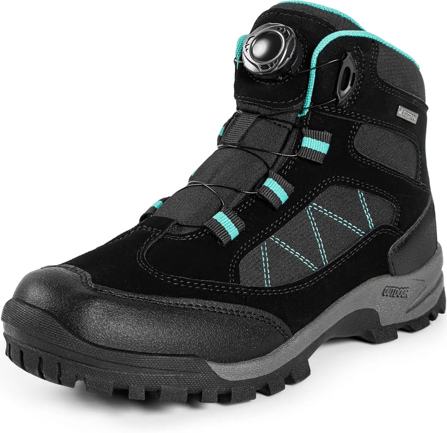 R CORD Women's Waterproof Non-Slip Hiking Boots With Quick Turn-Lock - Comfortable Outdoor Walking Boots
