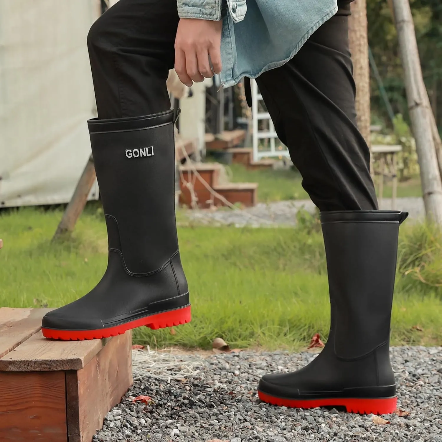 Rain Boots for Women, Anti-Slip Rubber Boots Waterproof Garden Boots Durable Slip Resistant Muck Boots,Tall Water Women Boots Comfort Fishing Boots Knee High Work Boots for Outdoor