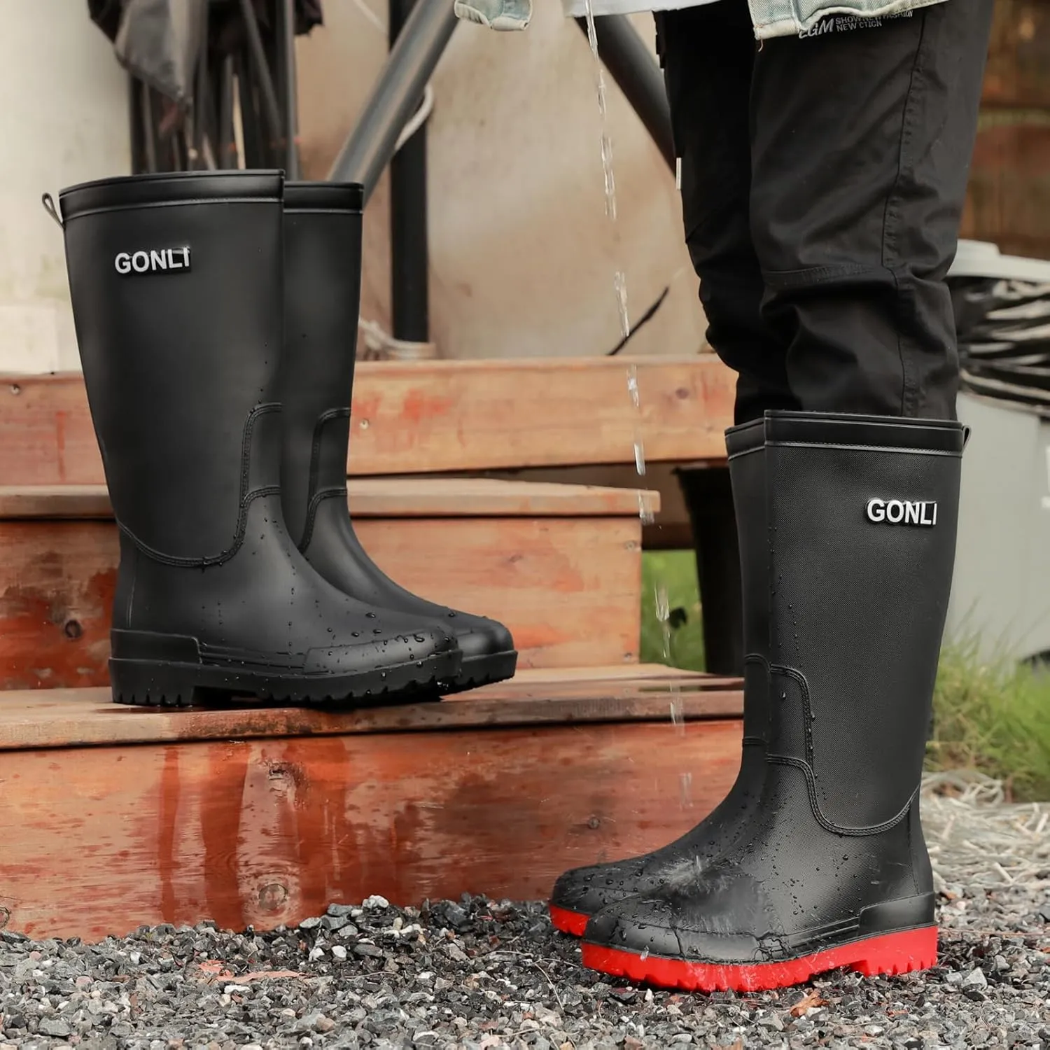 Rain Boots for Women, Anti-Slip Rubber Boots Waterproof Garden Boots Durable Slip Resistant Muck Boots,Tall Water Women Boots Comfort Fishing Boots Knee High Work Boots for Outdoor