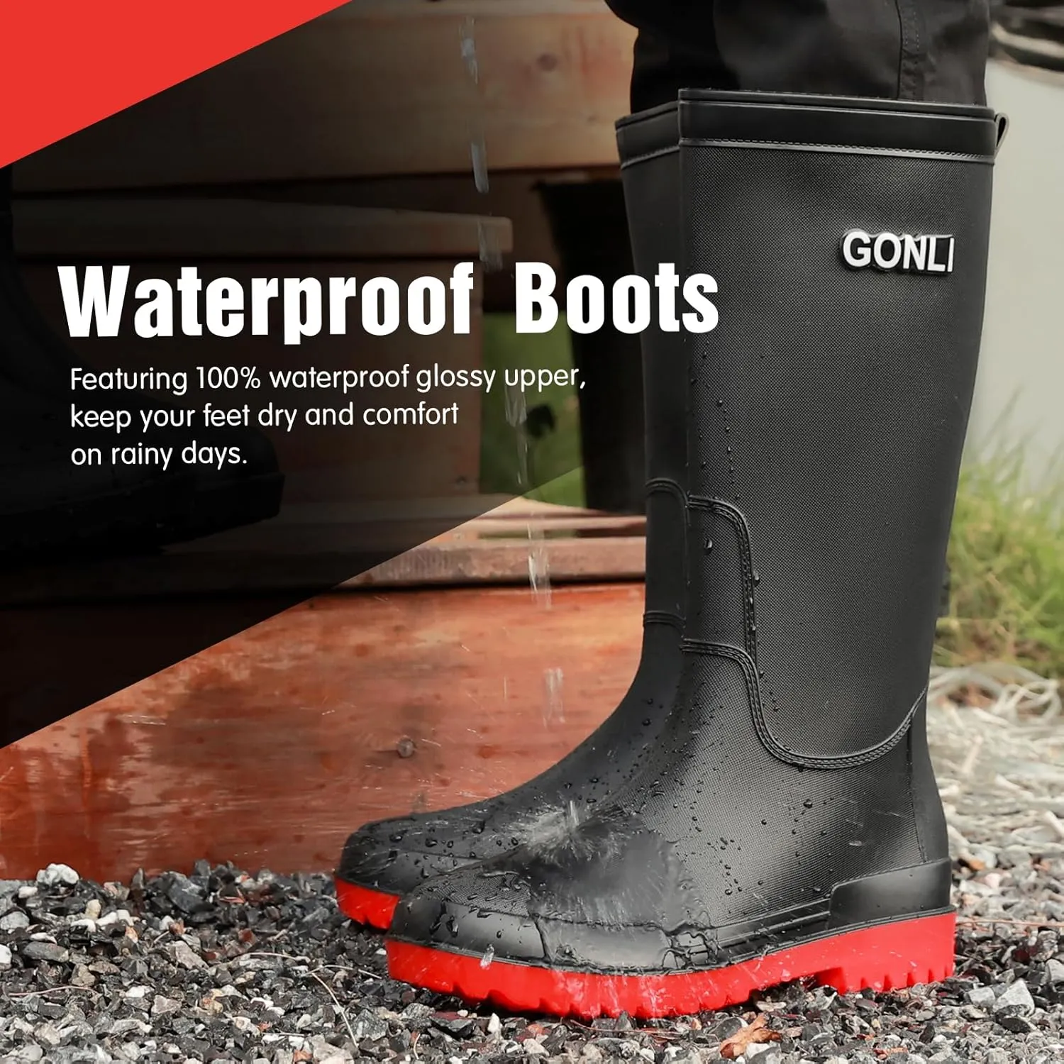 Rain Boots for Women, Anti-Slip Rubber Boots Waterproof Garden Boots Durable Slip Resistant Muck Boots,Tall Water Women Boots Comfort Fishing Boots Knee High Work Boots for Outdoor