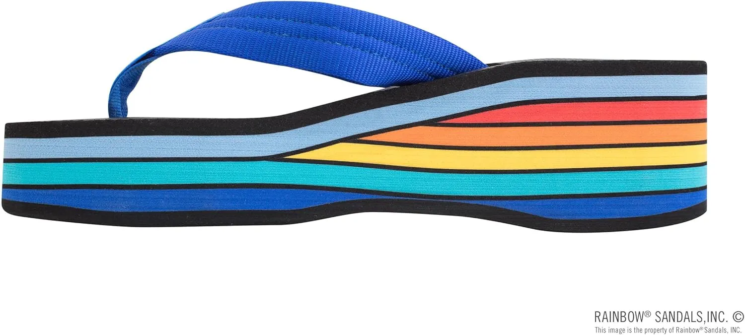 Rainbow Sandals Women's Six Layer Wedge Rubber 1" EVA Filled Nylon Strap