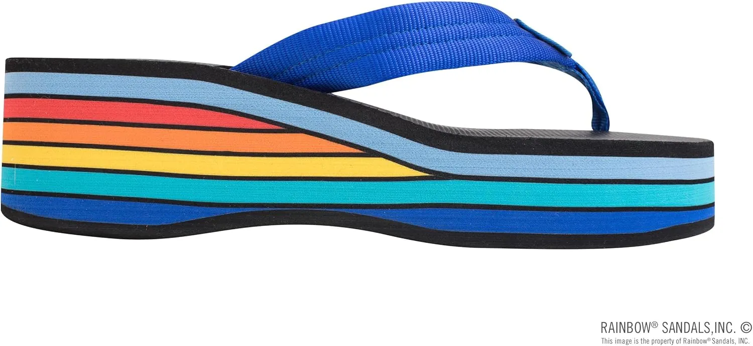 Rainbow Sandals Women's Six Layer Wedge Rubber 1" EVA Filled Nylon Strap