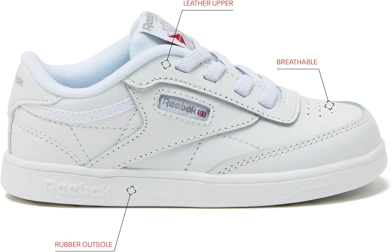 Reebok Unisex-Child Club C Girls and Boys Shoes, Toddler, Little Big Kid Sneakers