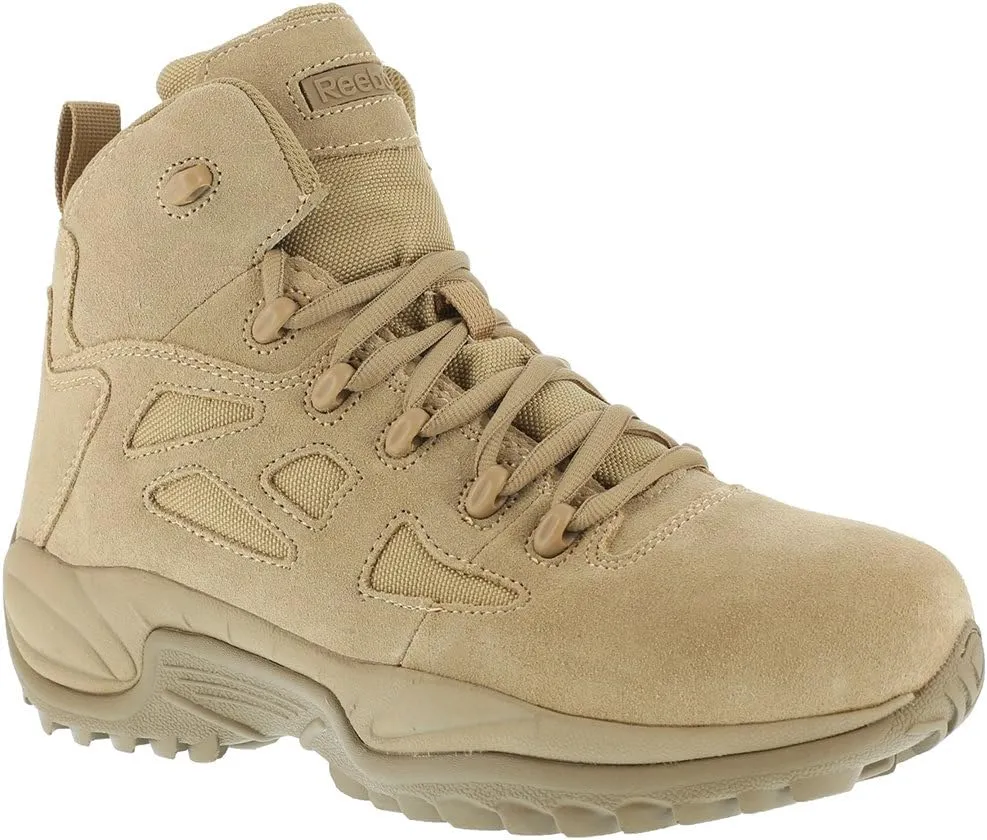 Reebok Work Men's Rapid Response RB Safety Toe 6" Stealth Boot with Side Zipper Military & Tactical