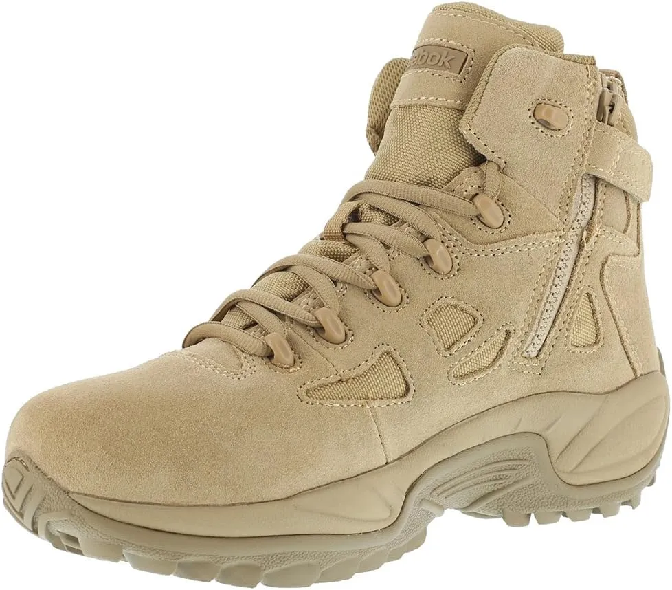 Reebok Work Men's Rapid Response RB Safety Toe 6" Stealth Boot with Side Zipper Military & Tactical
