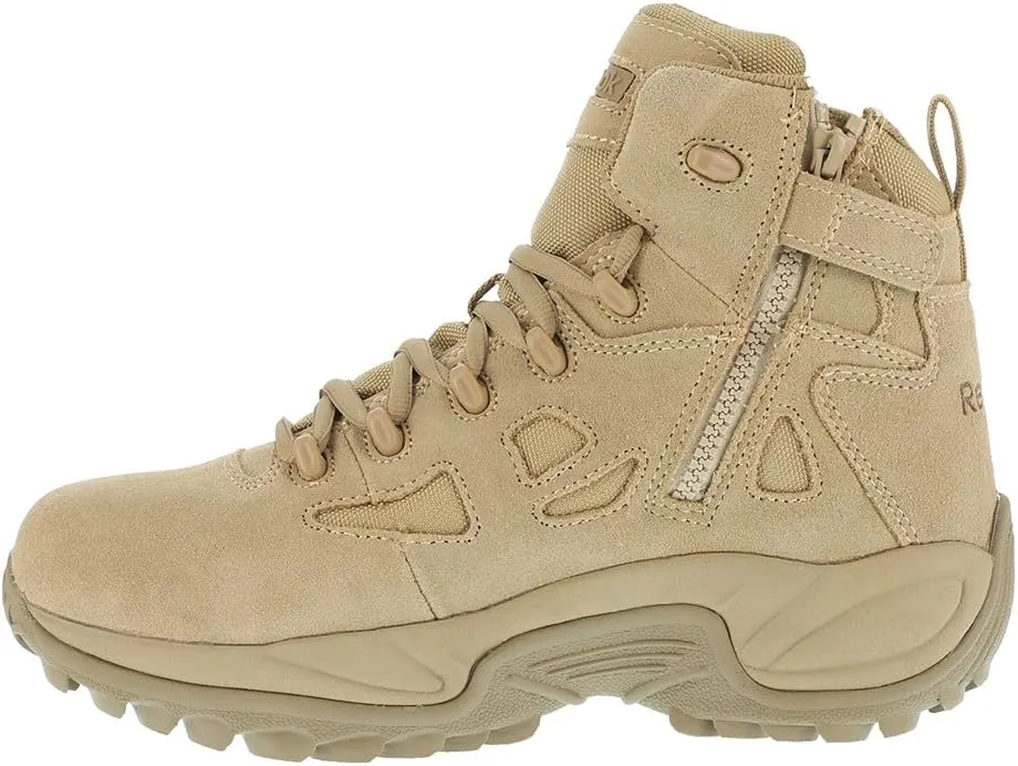 Reebok Work Men's Rapid Response RB Safety Toe 6" Stealth Boot with Side Zipper Military & Tactical