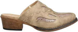 ROPER Womens Beth Glittered Tooled-Inlay Mule Clogs Casual - Beige