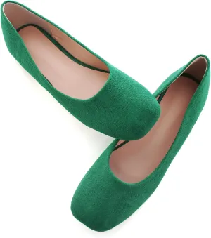 SAILING LU Flats for Women Comfortable Solid Color Soft Flats Square Toe Ballet Casual Work Shoes Dressy Slip-ons Loafers
