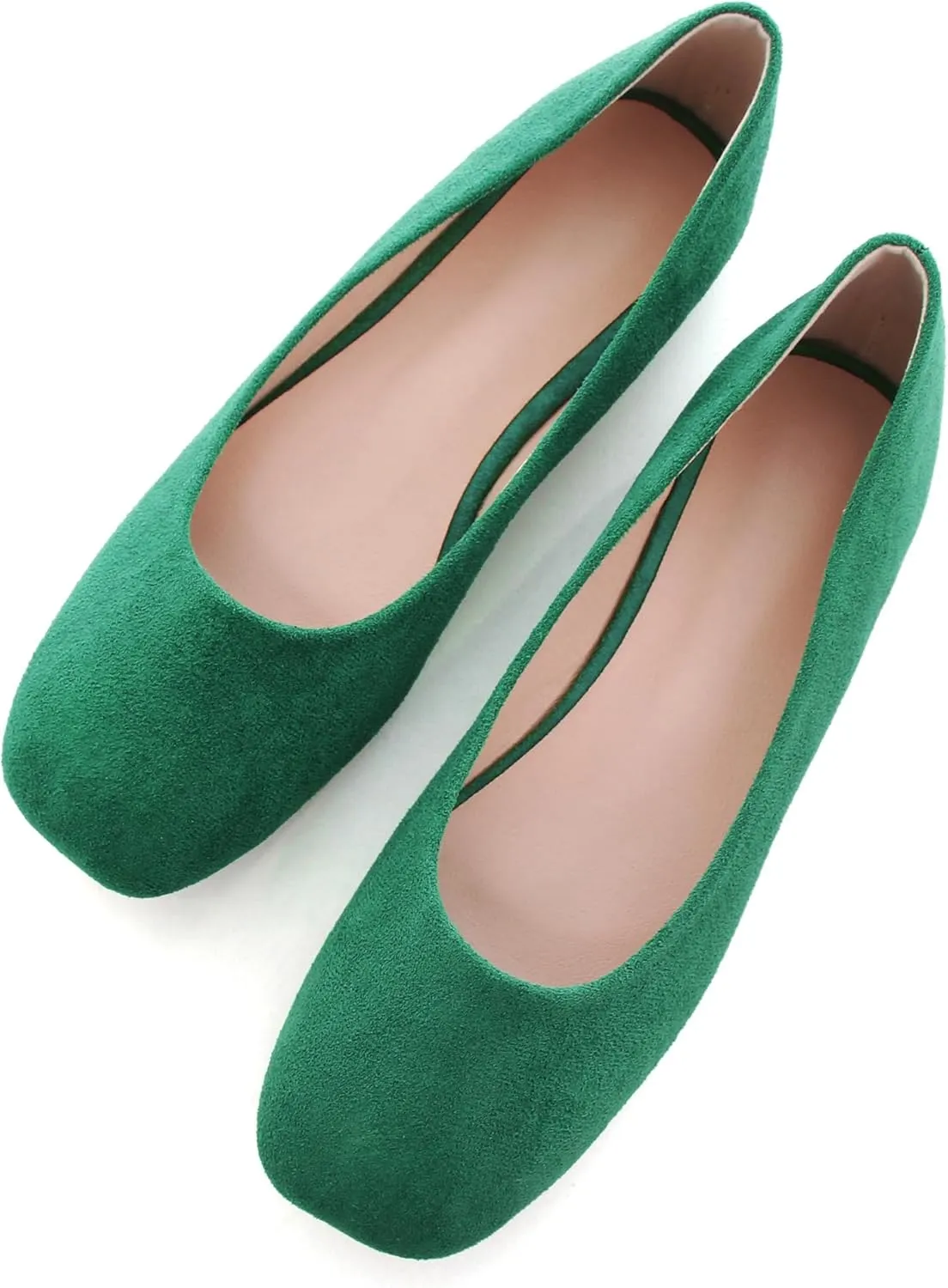 SAILING LU Flats for Women Comfortable Solid Color Soft Flats Square Toe Ballet Casual Work Shoes Dressy Slip-ons Loafers
