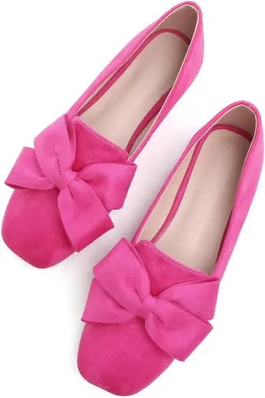 SAILING LU Womens Bowknot Pointed Toe Shoes Comfortable Ballet Flats Slip on Loafers Dressy Flats for Party