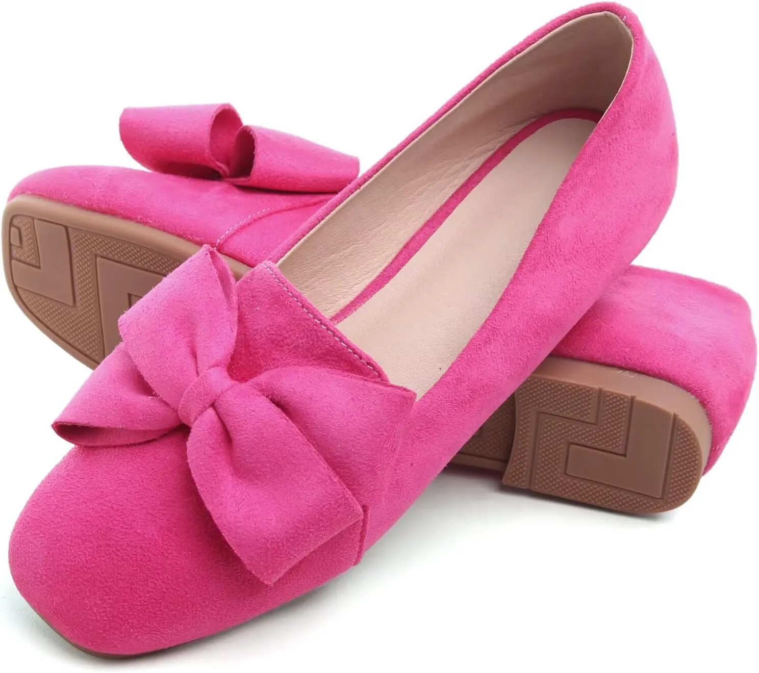 SAILING LU Womens Bowknot Pointed Toe Shoes Comfortable Ballet Flats Slip on Loafers Dressy Flats for Party