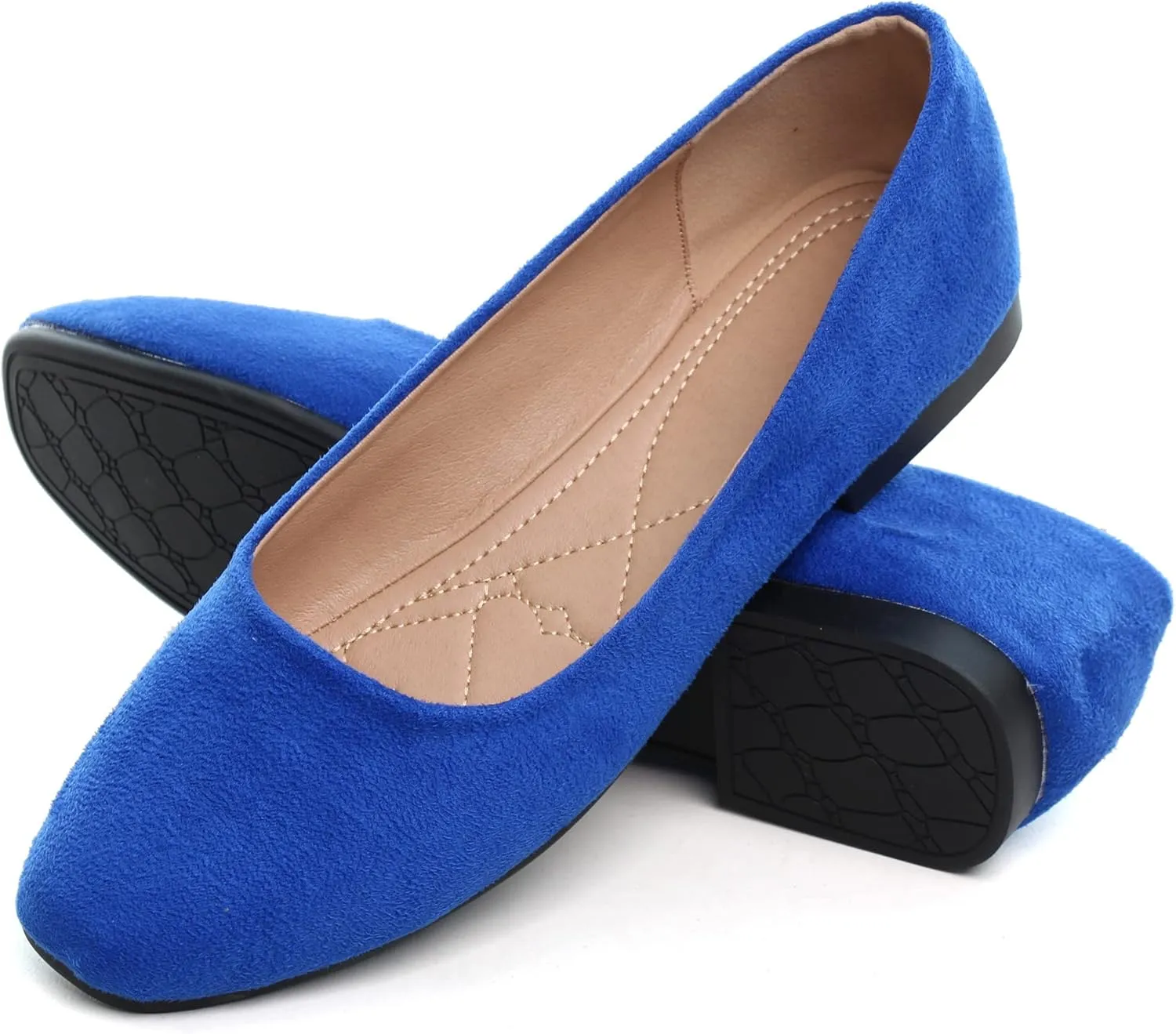 SAILING LU Women's Solid Color Round Toe Ballet Shoes Comfort Flats Shoes Dressy Slip On Walking Loafers
