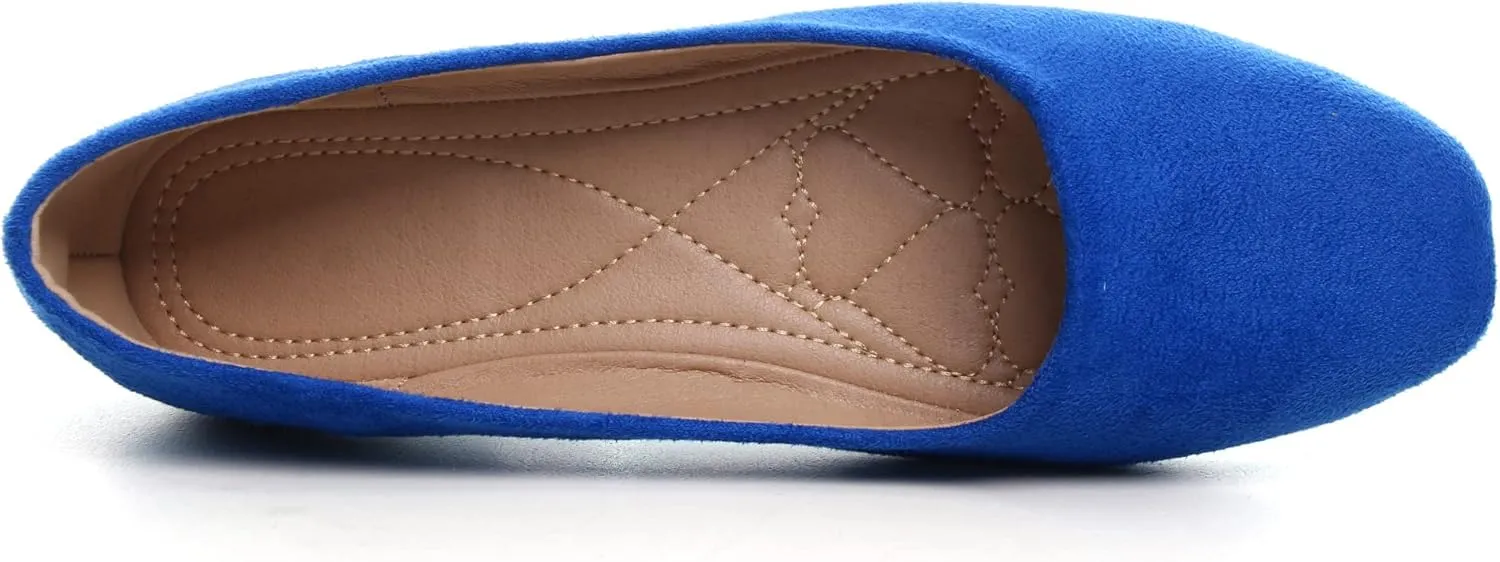 SAILING LU Women's Solid Color Round Toe Ballet Shoes Comfort Flats Shoes Dressy Slip On Walking Loafers