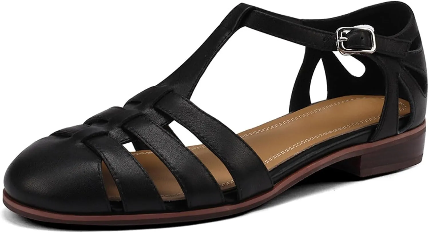 Sandals For Women Sandals Women Cover Heel Buckle Strap Ladies Flat Shoes Handmade