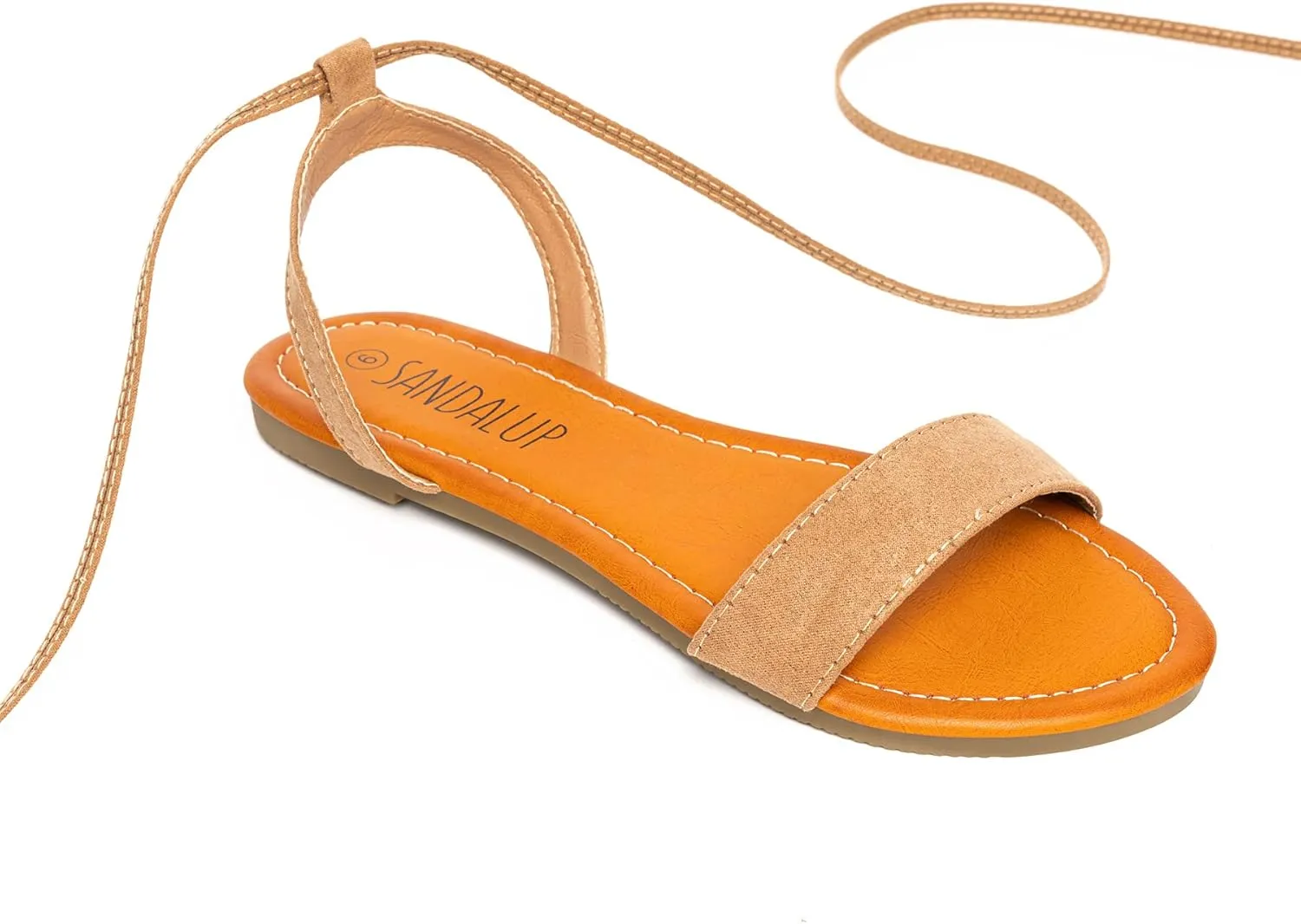 SANDALUP Womens Sandals Dressy Strappy Summer Cute Tie Up Ankle Strap flat sandals for women