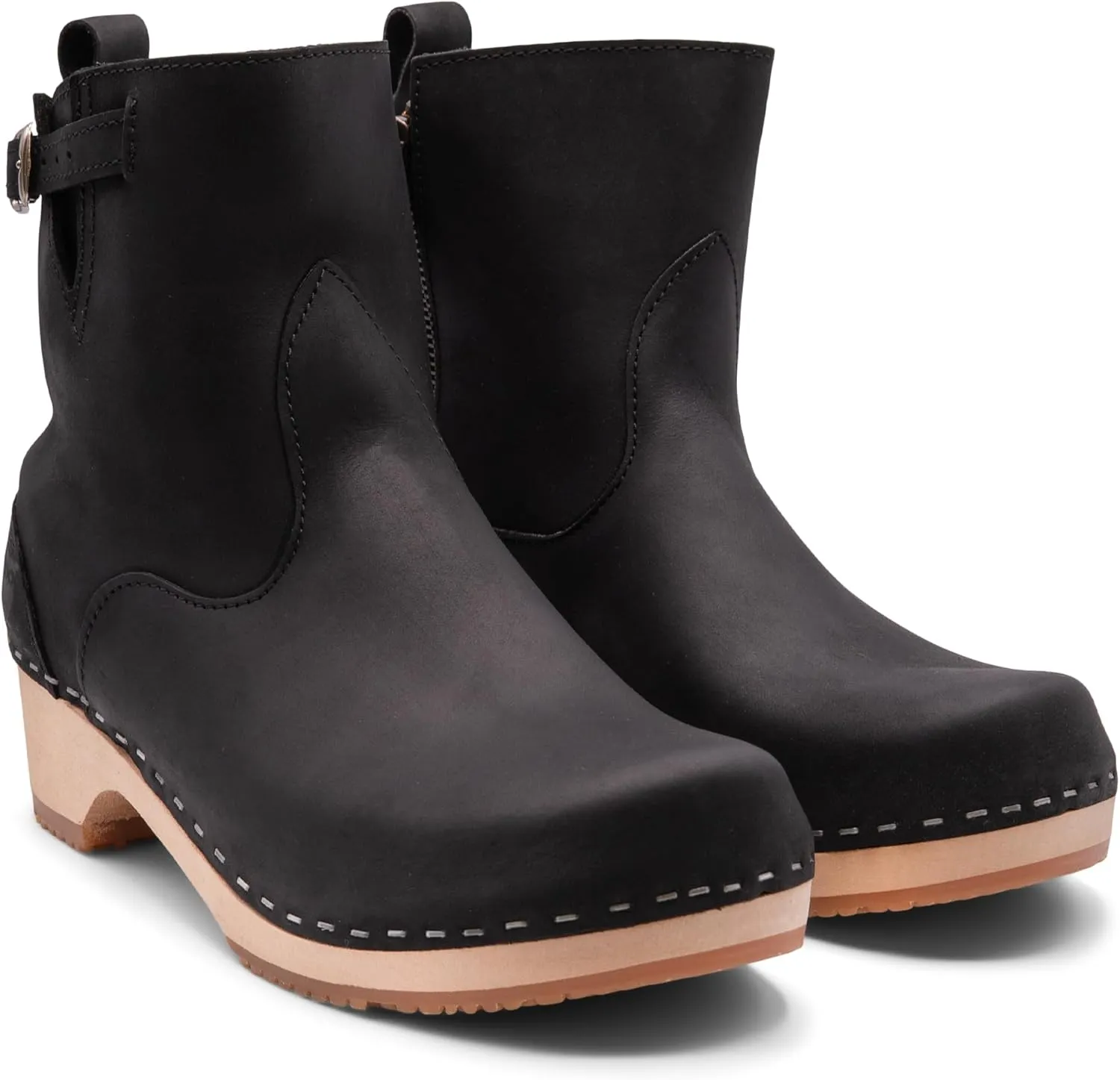 Sandgrens Handmade Swedish Wood Clogs for Women, Low Heel Boots | New York Low