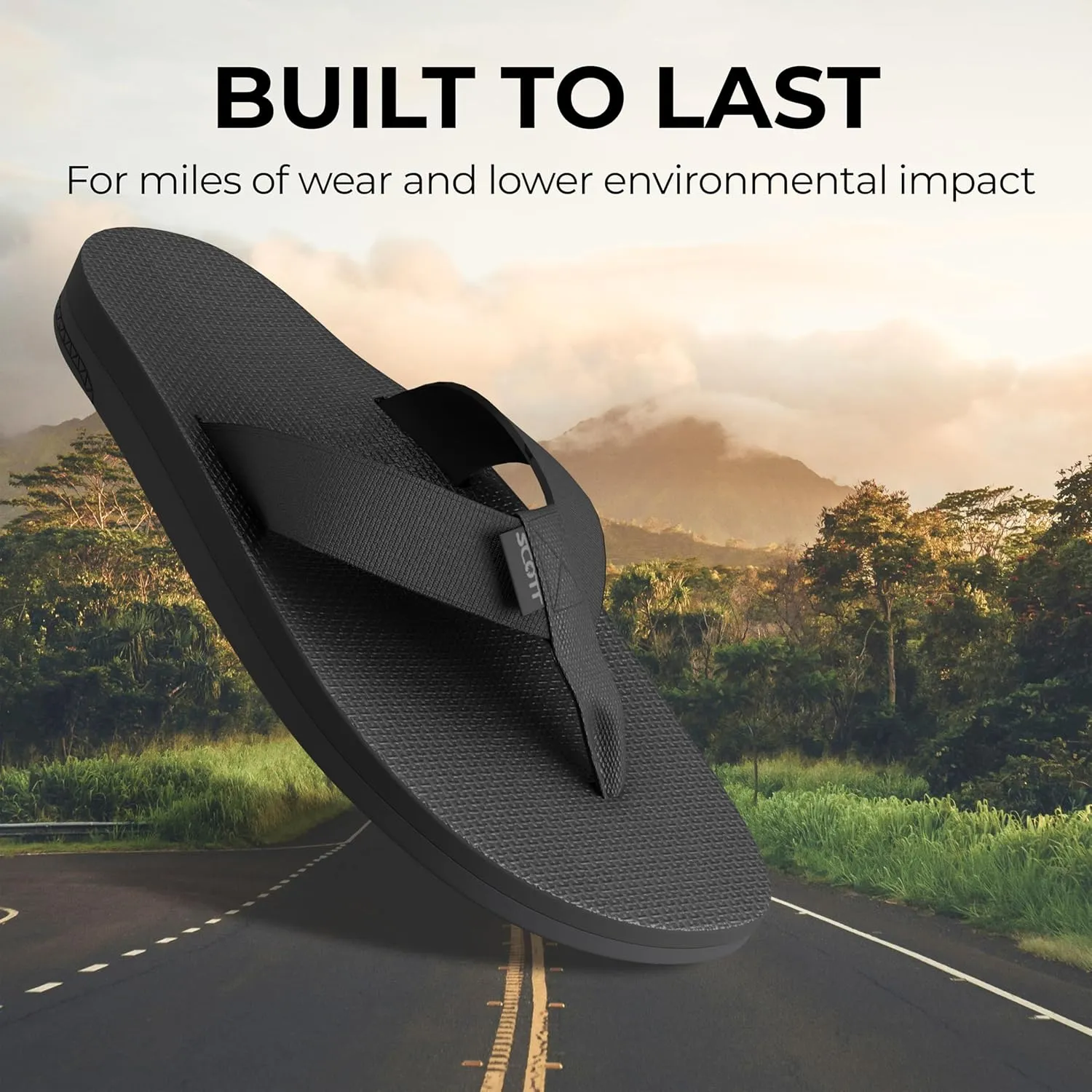Scott Hawaii Men's Manoa Sandal | All Terrain Tread Outsole | Molded Arch With Heel Cup | Neoprene Lined Strap For All Day Comfort | Hiking Flip Flop