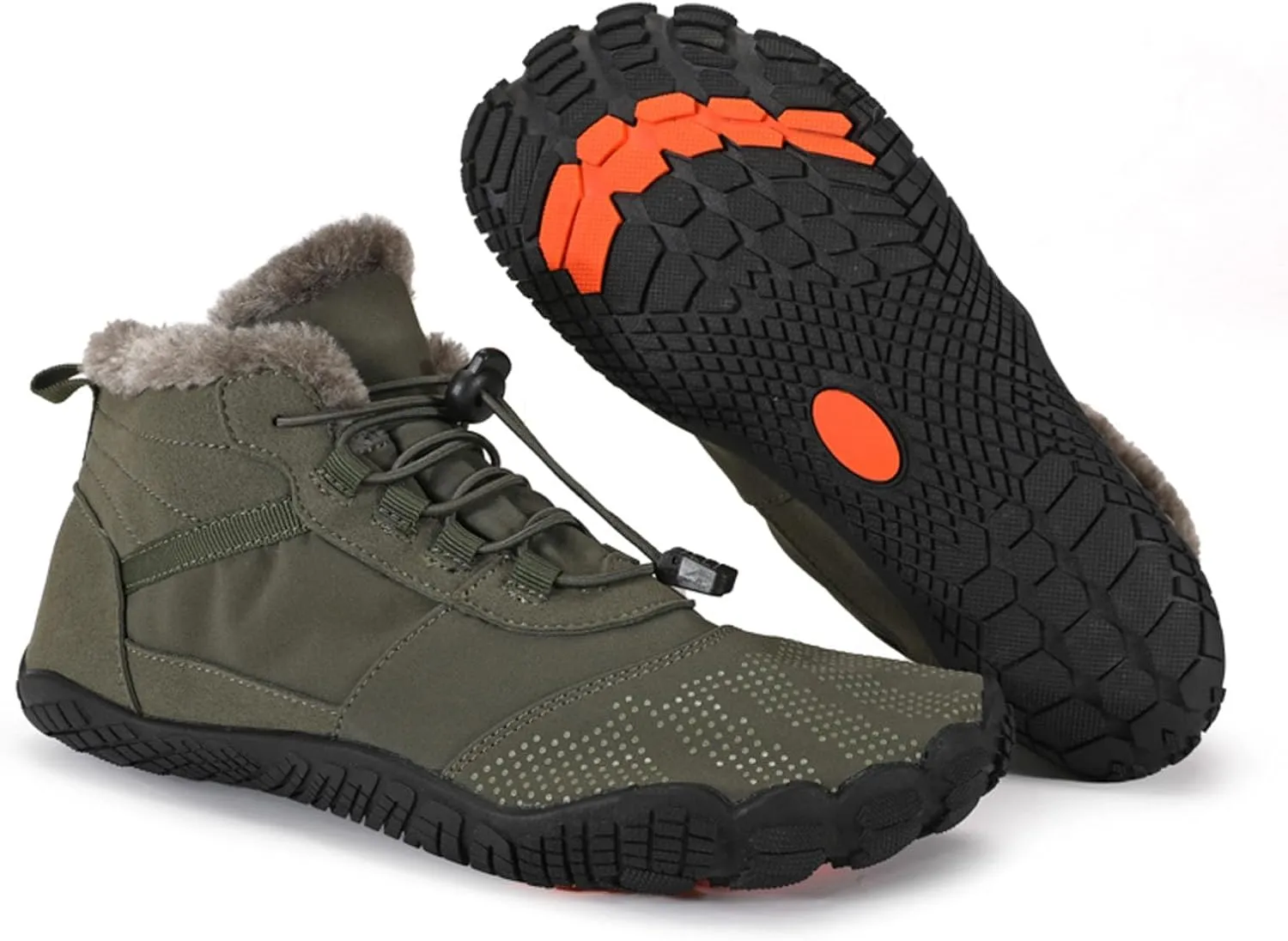 SECHRITE Mens Womens Barefoot Minimalist Shoes Winter Boots Zero Drop Sole Trail Running Sneakers Wide Toe Box