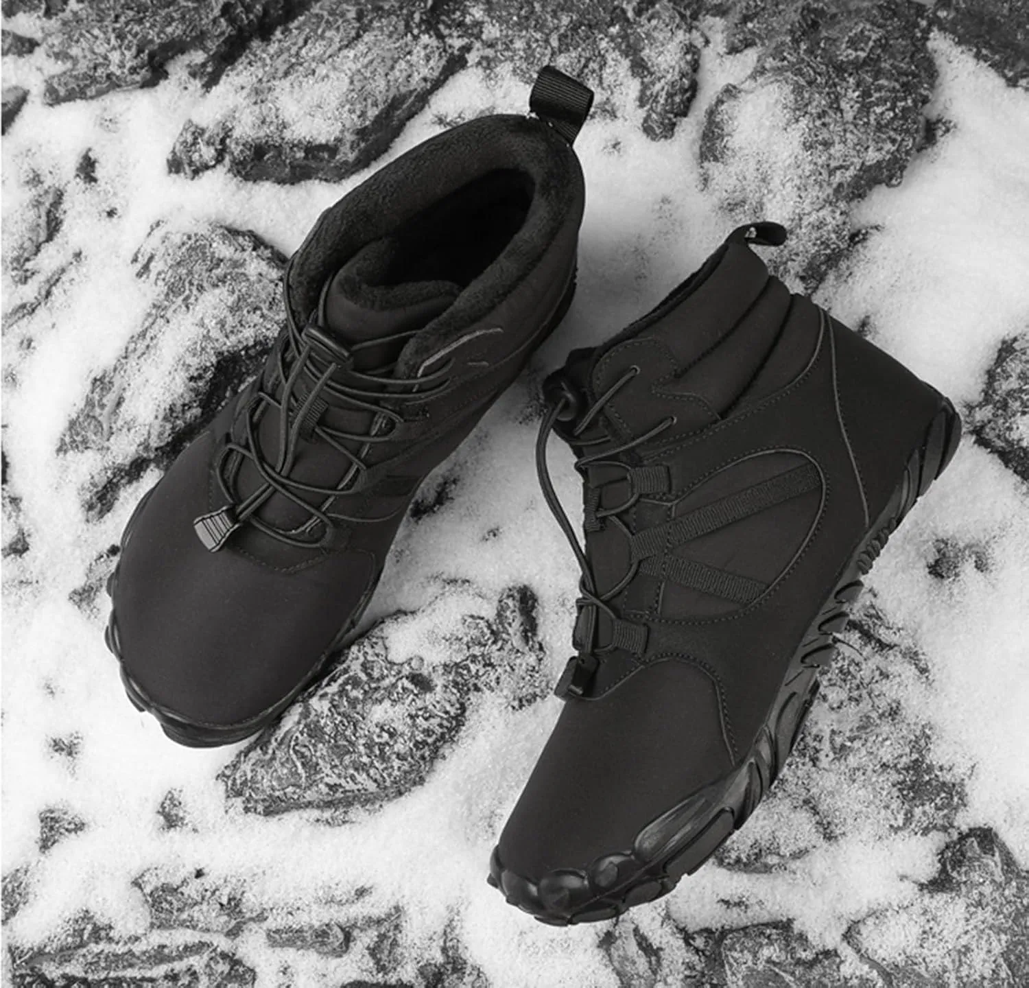 SECHRITE Mens Womens Barefoot Minimalist Shoes Winter Boots Zero Drop Sole Trail Running Sneakers Wide Toe Box