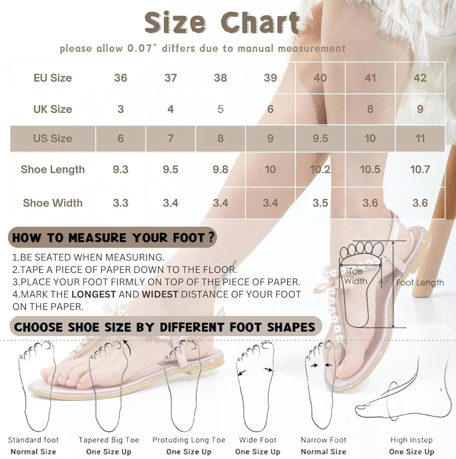 SheSole Women's Pearl T-Strap Bridal White Flat Sandals Beach Wedding Shoes