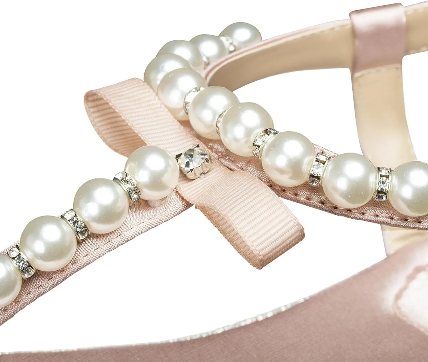 SheSole Women's Pearl T-Strap Bridal White Flat Sandals Beach Wedding Shoes