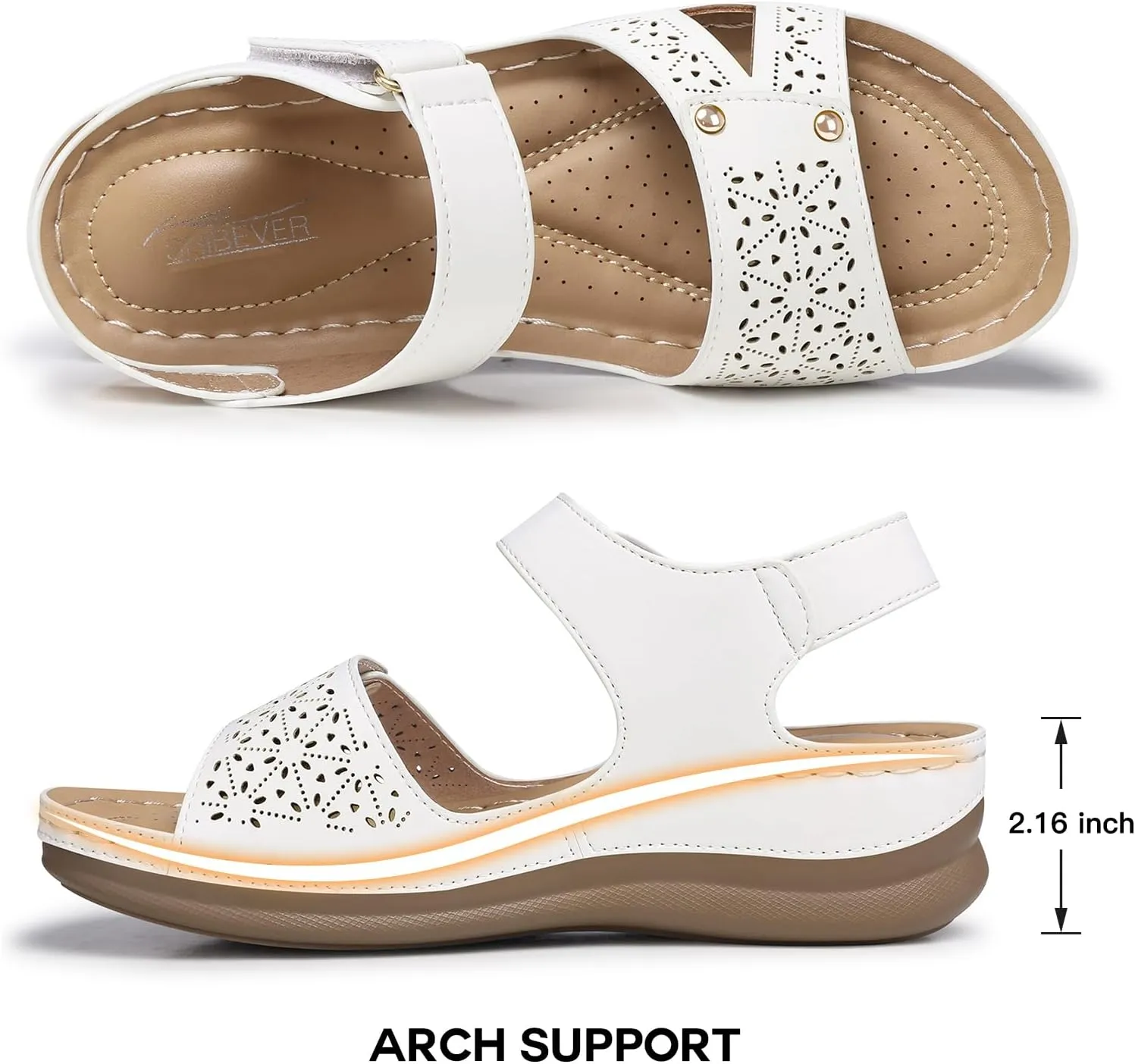 SHIBEVER Flat Sandals for Women Dressy: Comfortable Flats Sandals Women Open Toe Ankle Strap Walking Shoes Summer
