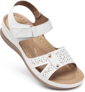 SHIBEVER Flat Sandals for Women Dressy: Comfortable Flats Sandals Women Open Toe Ankle Strap Walking Shoes Summer