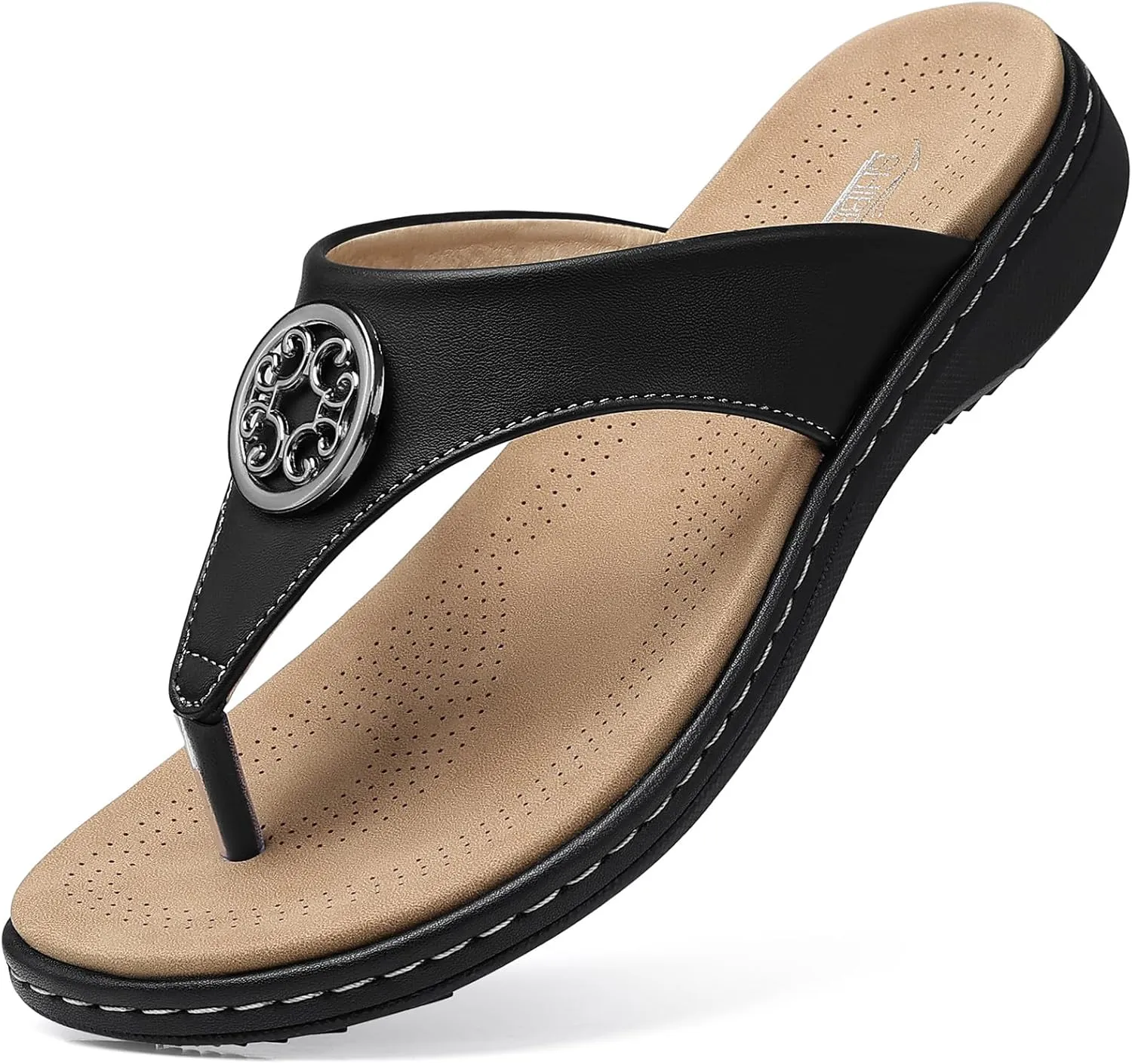 SHIBEVER Womens Flat Thong Sandals: Comfortable Walking Summer Casual Flip Flops for Women