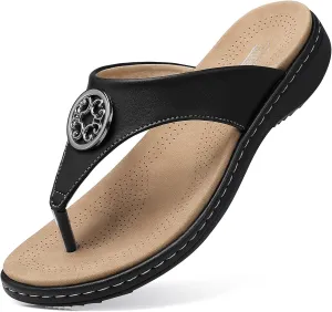 SHIBEVER Womens Flat Thong Sandals: Comfortable Walking Summer Casual Flip Flops for Women