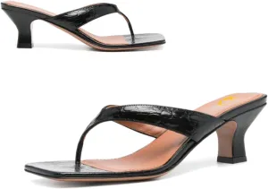 SHODENSE Women Rhinestone Flip Flops Mules Sandals Suede Chunky Kitten Heel Square Toe Thong Sandals Slip On T-Strap Glitter Sandal Shoes 2" Heels Slide Slipper Summer Beach Dressy Comfort 4-11 M US