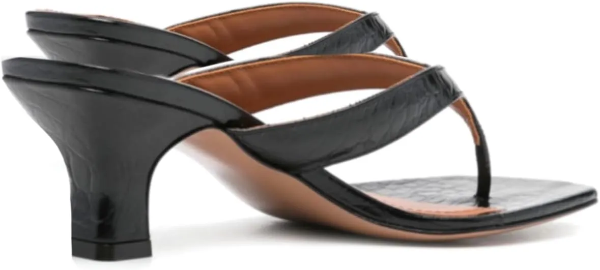 SHODENSE Women Rhinestone Flip Flops Mules Sandals Suede Chunky Kitten Heel Square Toe Thong Sandals Slip On T-Strap Glitter Sandal Shoes 2" Heels Slide Slipper Summer Beach Dressy Comfort 4-11 M US