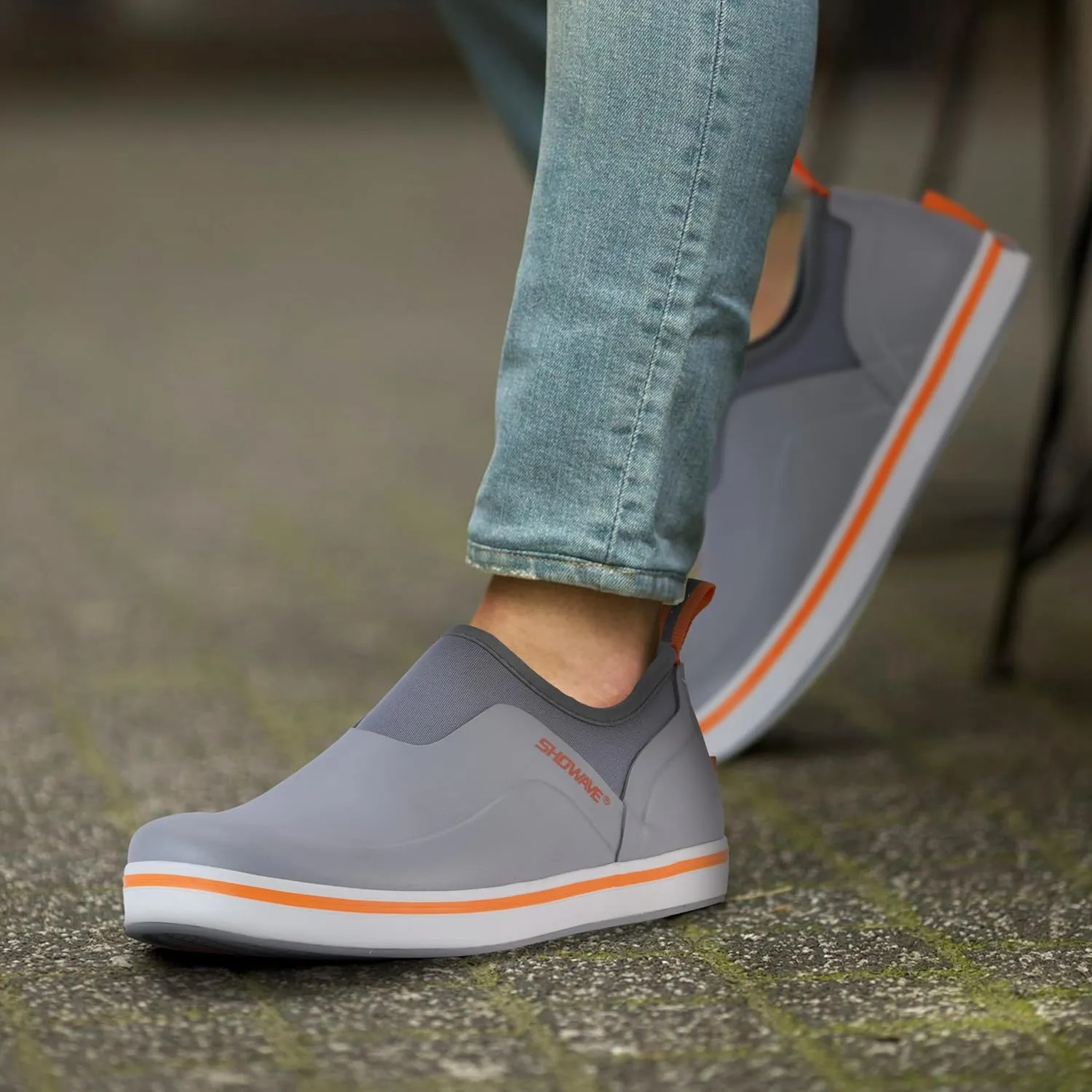 Showave Women's Deck Shoes Waterproof Rain Shoes Breathable Non-slip Rubber Rain Boots Low Cut Design for Outdoor Fishing Gardening Walking