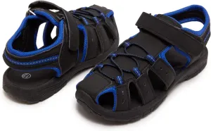 Skysole Boys Water Shoes, Rugged Closed Toe Back Strap Amphibian Sandals for Beach, Hiking & Outdoor Sports - Patterned/Solid