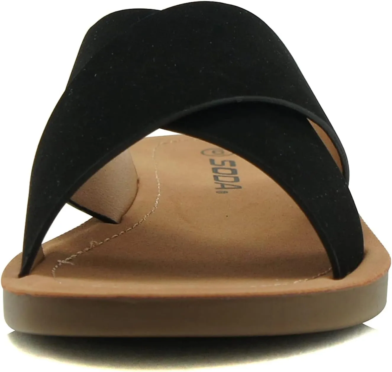 Soda Shoes Women Sandals Crisscross Band Strap Casual Slides