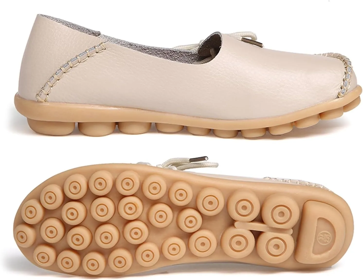 Solaud Women's Driving Moccasins Loafers Casual Round Toe Soft Comfortable Leather Loafers Breathable Slip On Walking Shoes