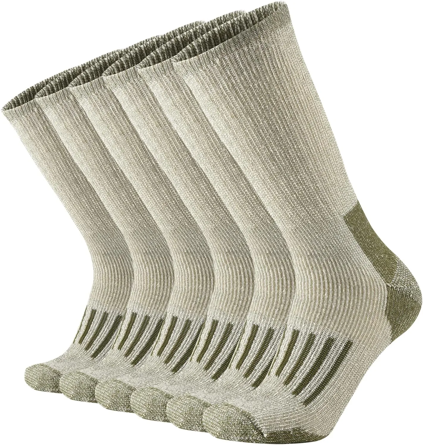 SOX TOWN Men's Merino Wool Cushion Crew Socks Moisture Wicking Control for Outdoor Hiking Work Boot Thermal Warm All Seasons