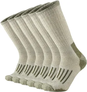 SOX TOWN Men's Merino Wool Cushion Crew Socks Moisture Wicking Control for Outdoor Hiking Work Boot Thermal Warm All Seasons