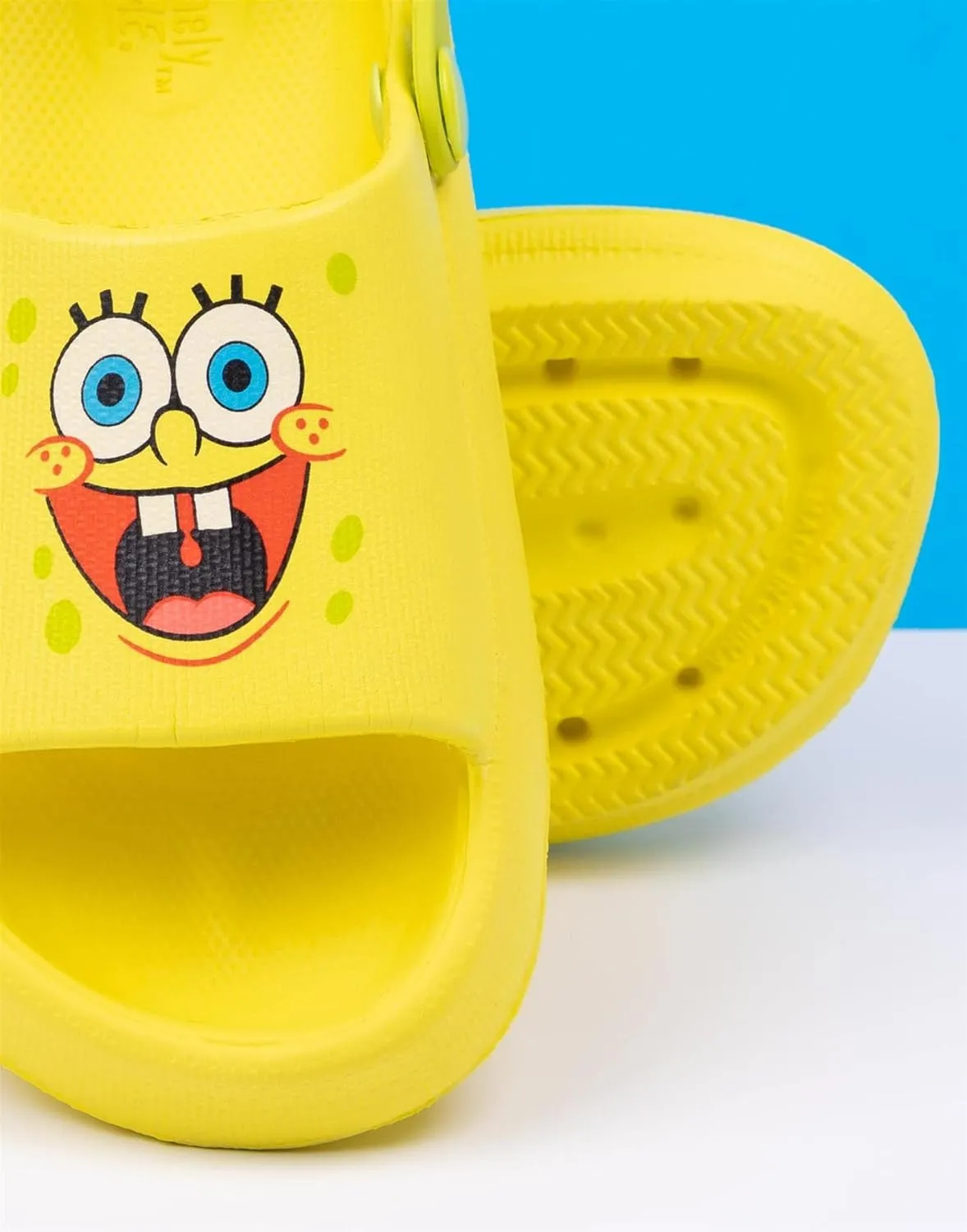 SpongeBob SquarePants Kids Sandals | Boys & Girls Sliders with Supportive Strap for Toddlers | Slip-on Summer Play Footwear