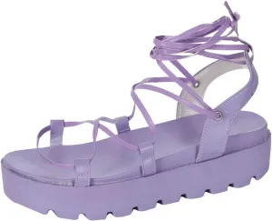Summer Womens Strappy Platform Sandals Fashion Casual Cross Straps Lace Up Open Toe Non-Slip Sandals Comfortable Outdoor Ladies Shoes Sandalias